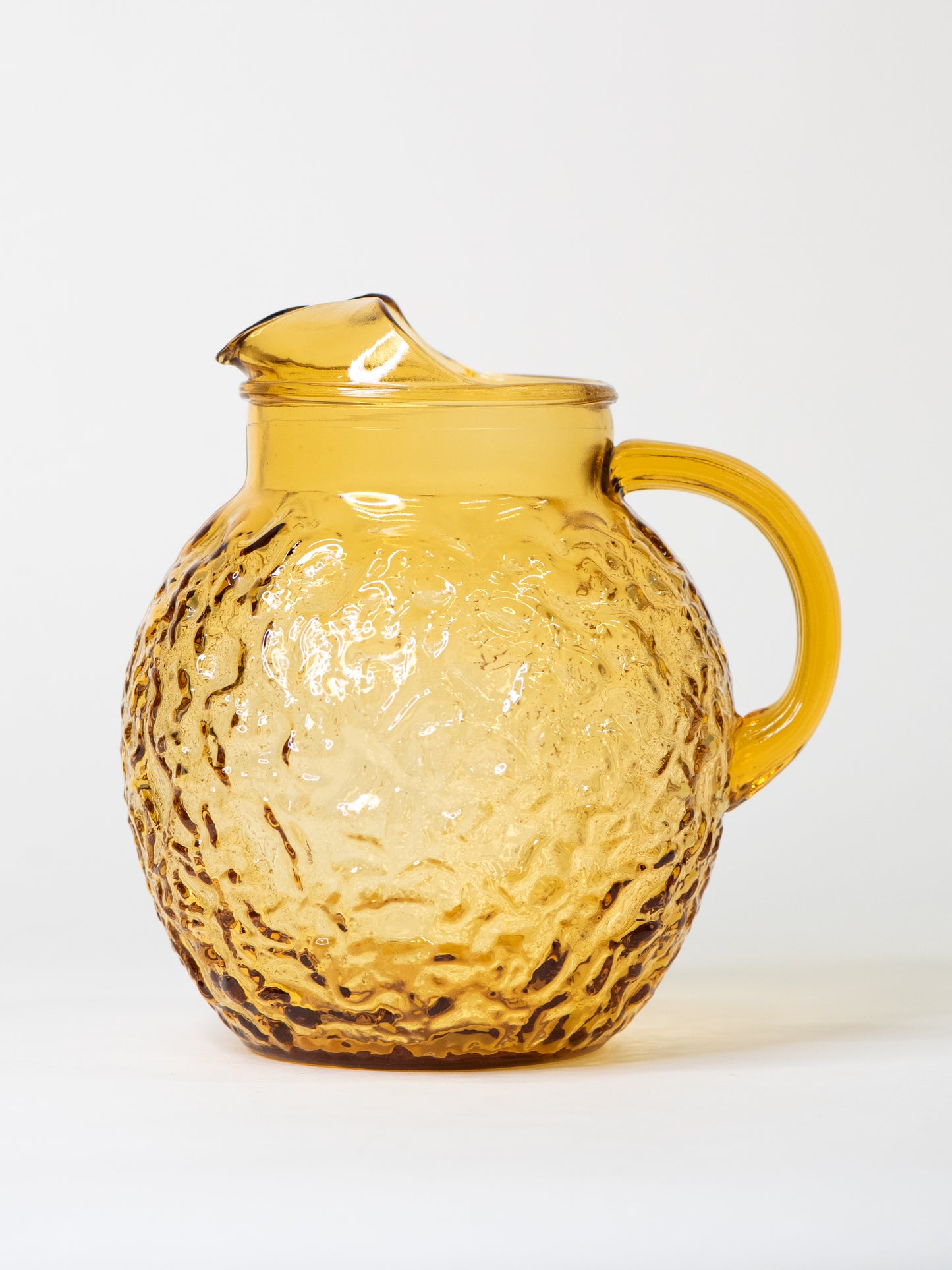 Vintage Amber Glass Pitcher 1960's Lido Milano
