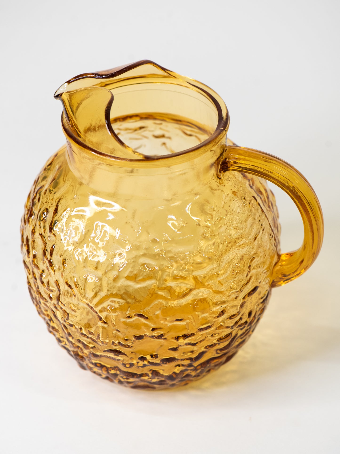 Vintage Amber Glass Pitcher 1960's Lido Milano