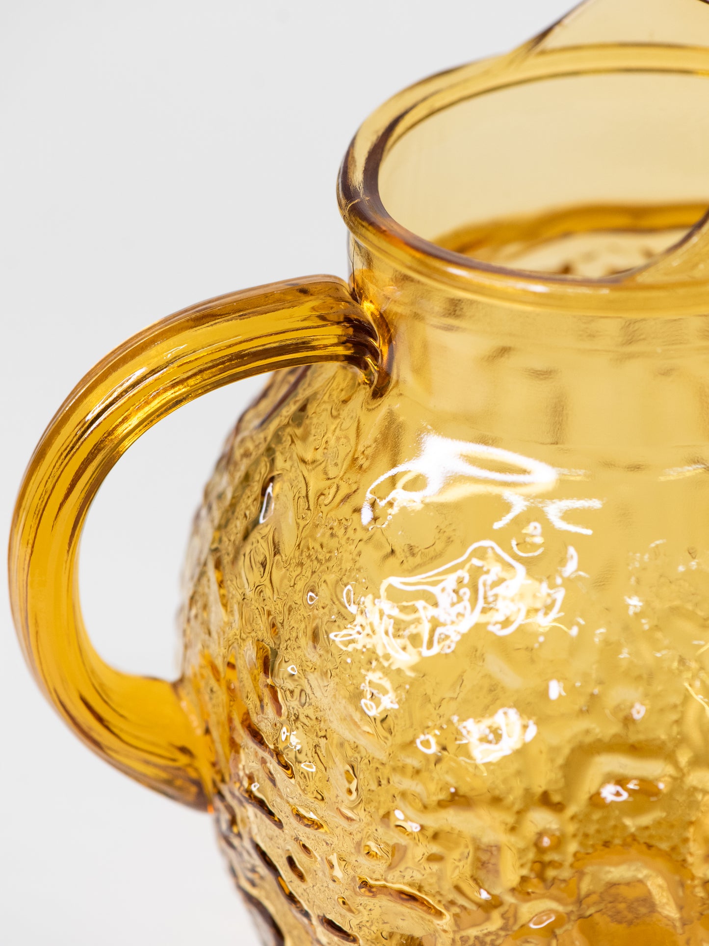 Vintage Amber Glass Pitcher 1960's Lido Milano