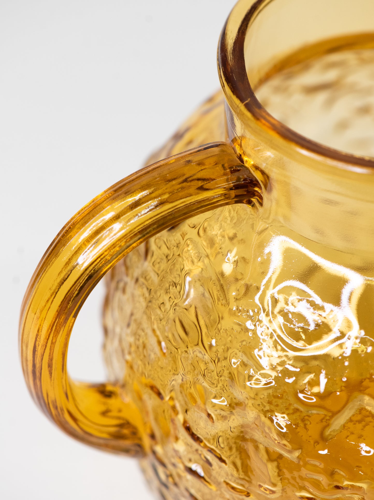 Vintage Amber Glass Pitcher 1960's Lido Milano