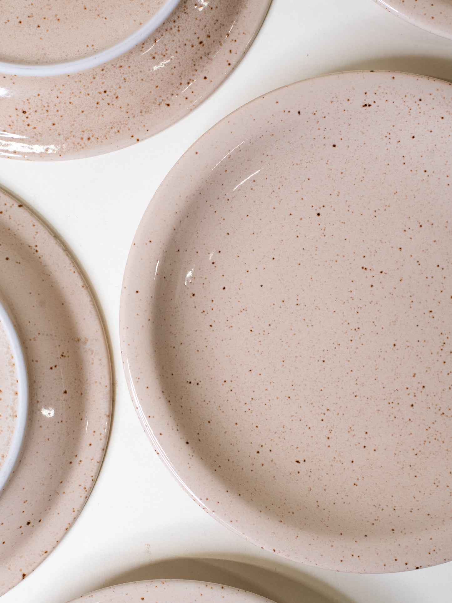 Set of 8 Soft Blush Glazed Vintage Plates by Pentik