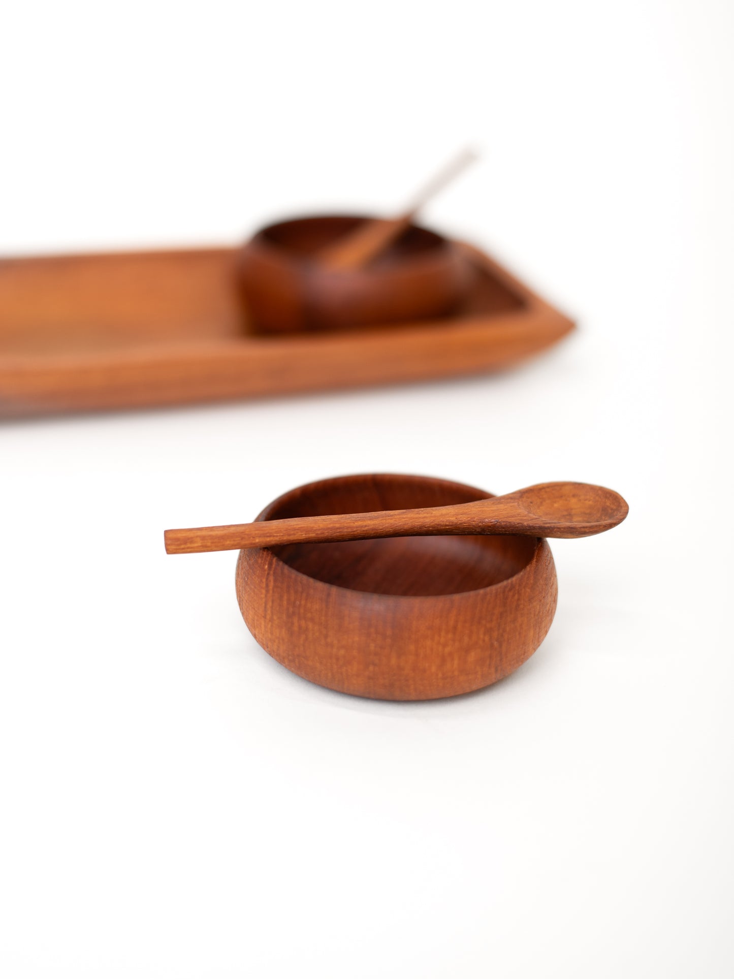 Vintage Teak Condiment Set
