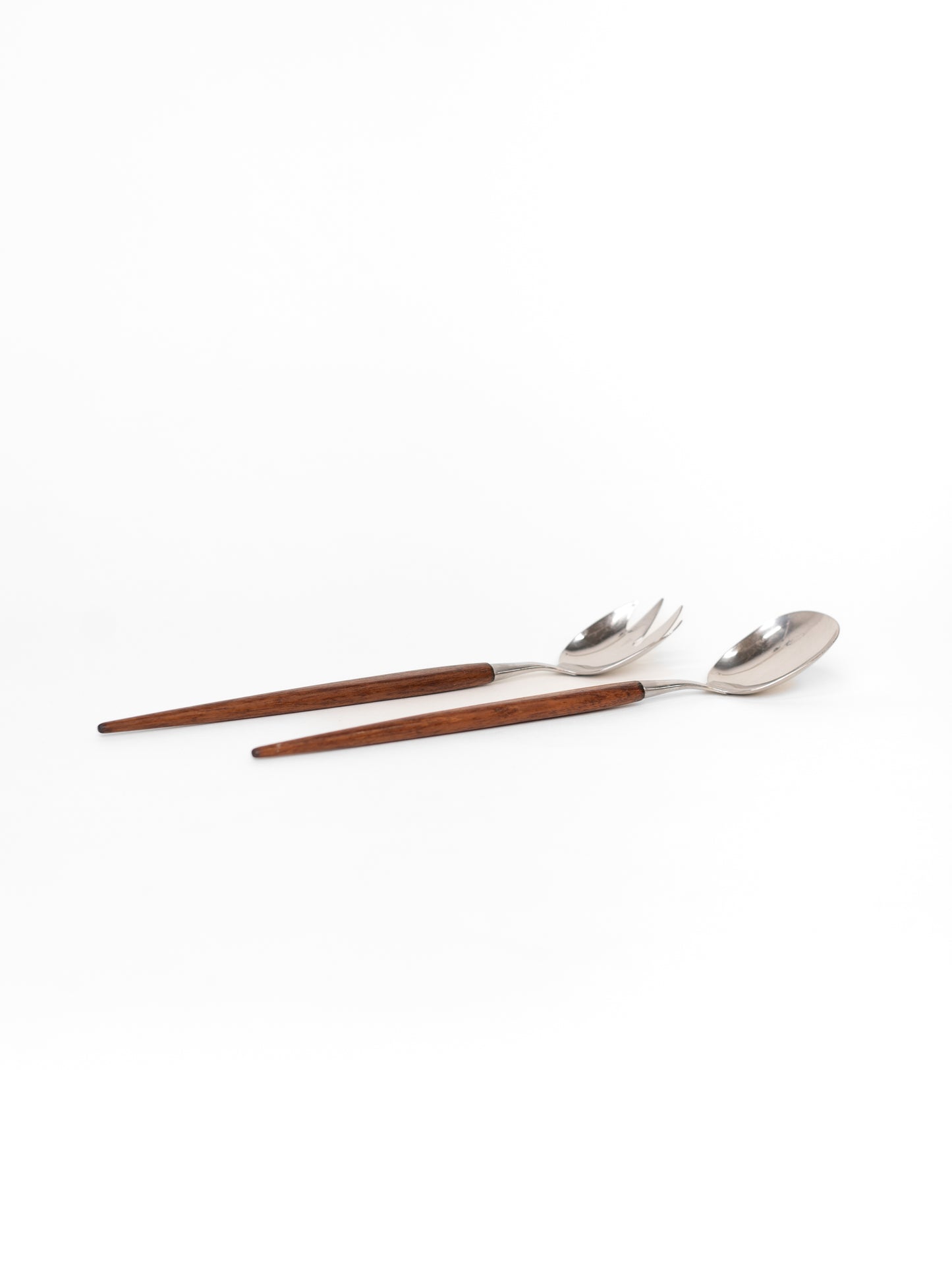 Vintage 1960's Serving Set – Stainless Steel & Teak