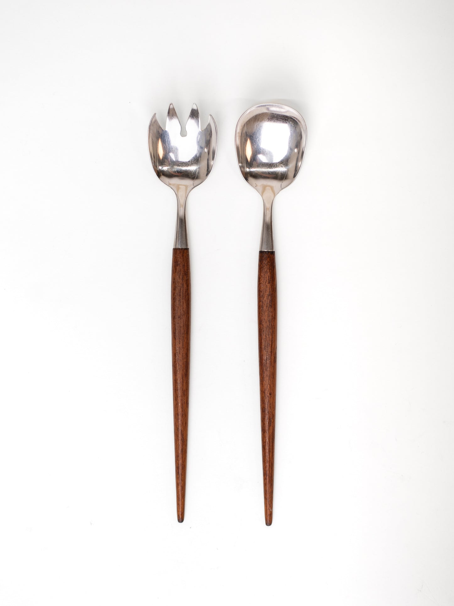 Vintage 1960's Serving Set – Stainless Steel & Teak