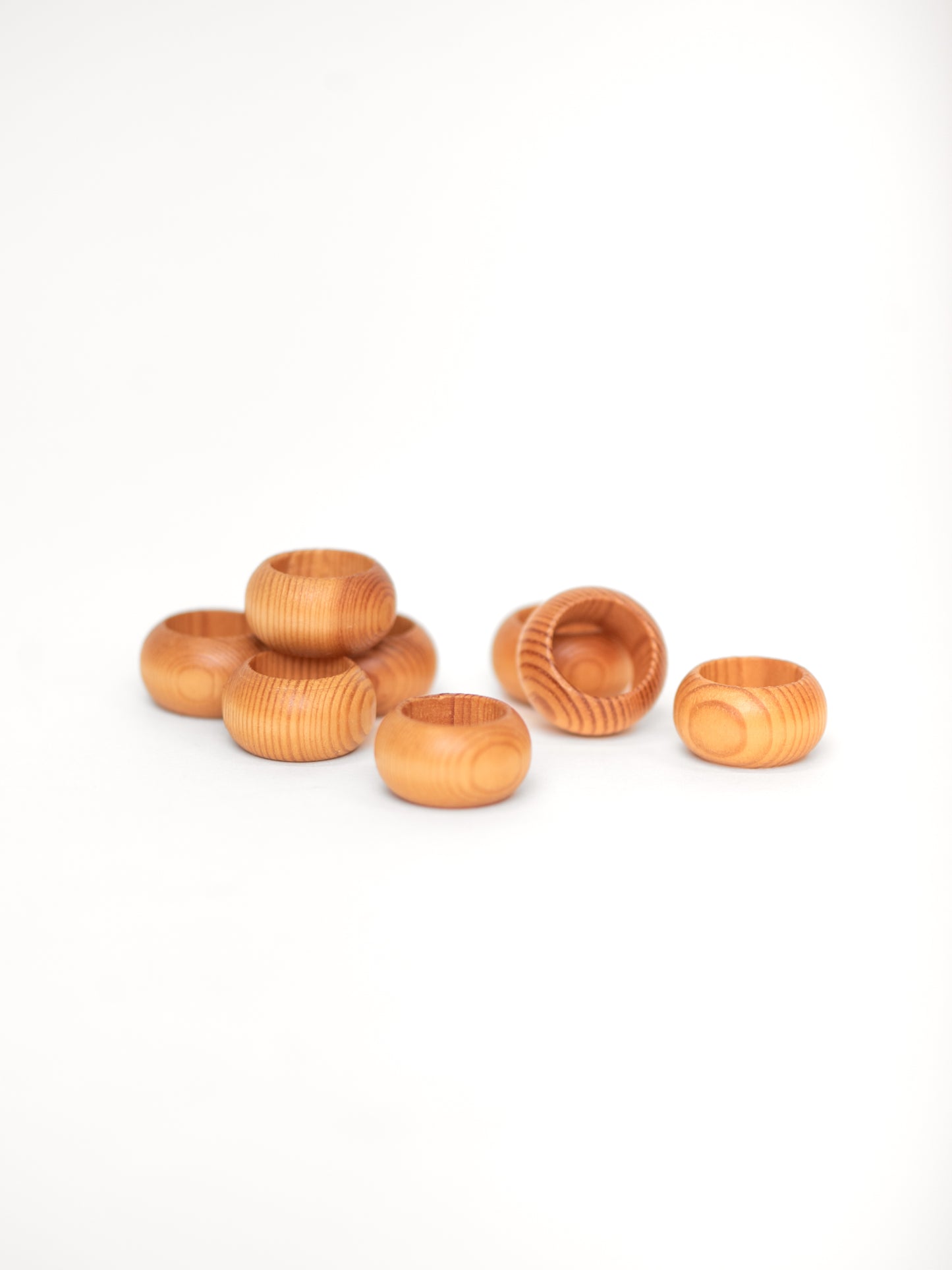 Vintage 1970's Napkin Rings by Aarikka, Finland - Set of 8