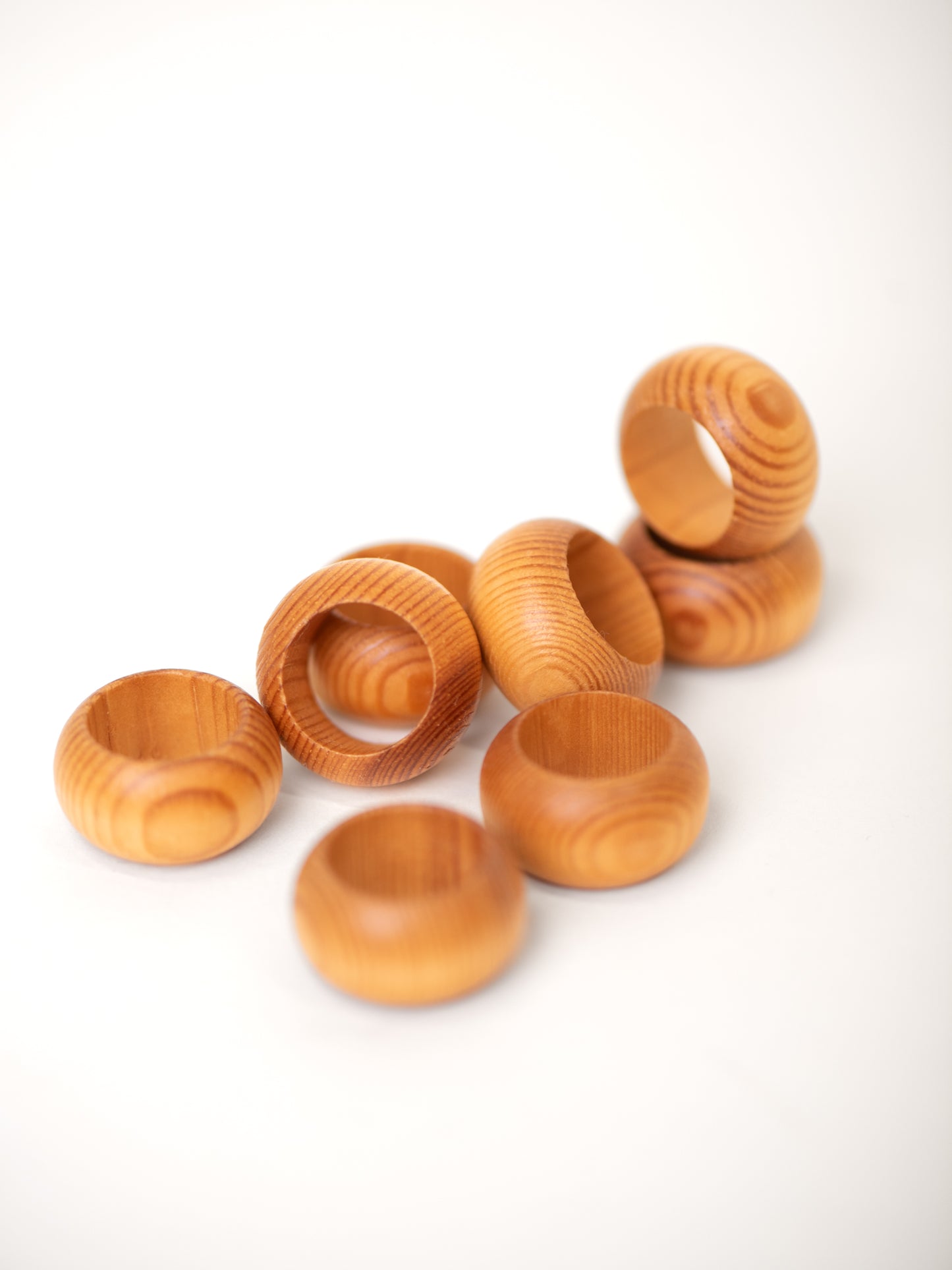Vintage 1970's Napkin Rings by Aarikka, Finland - Set of 8