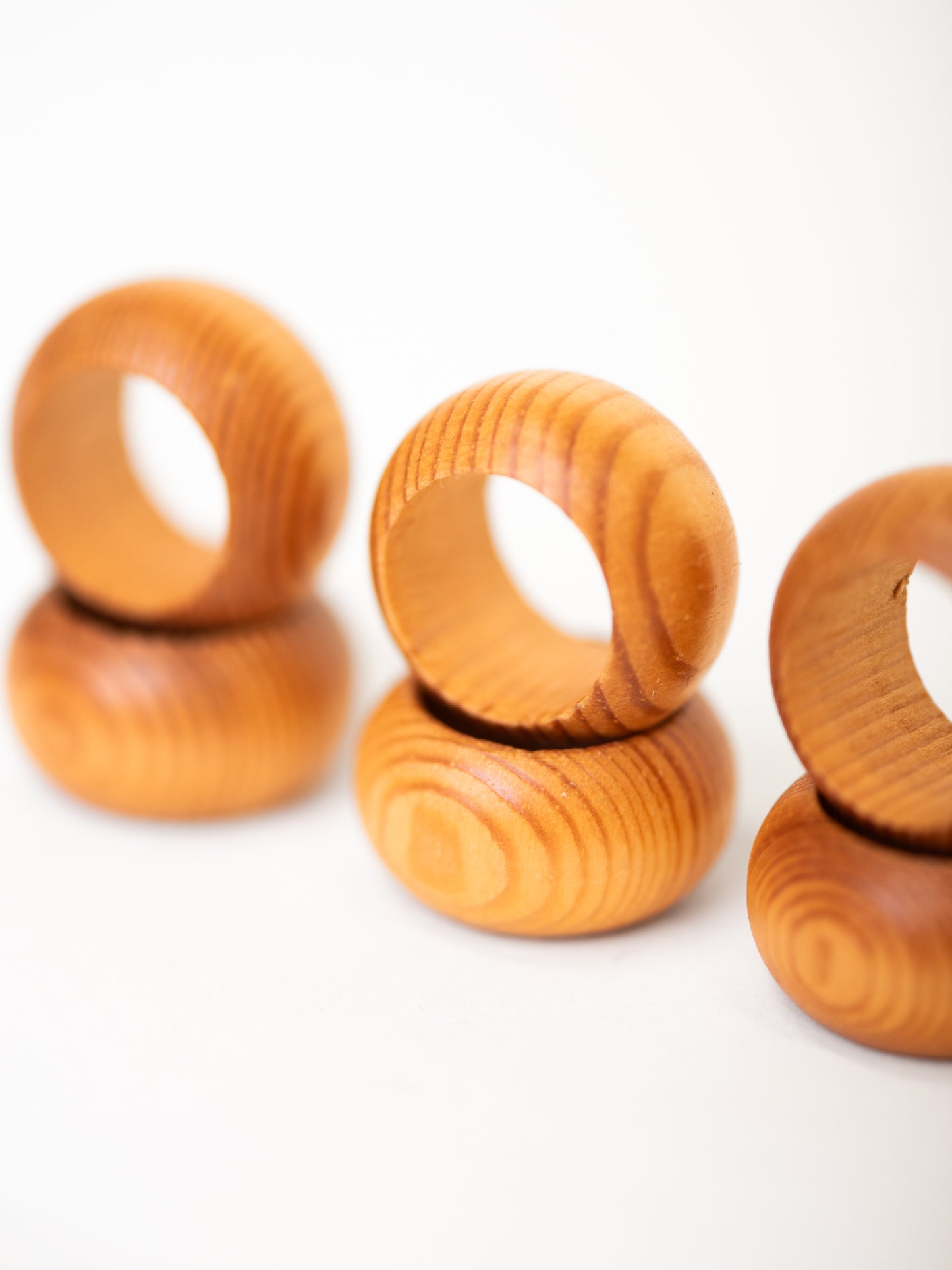 Vintage 1970's Napkin Rings by Aarikka, Finland - Set of 8