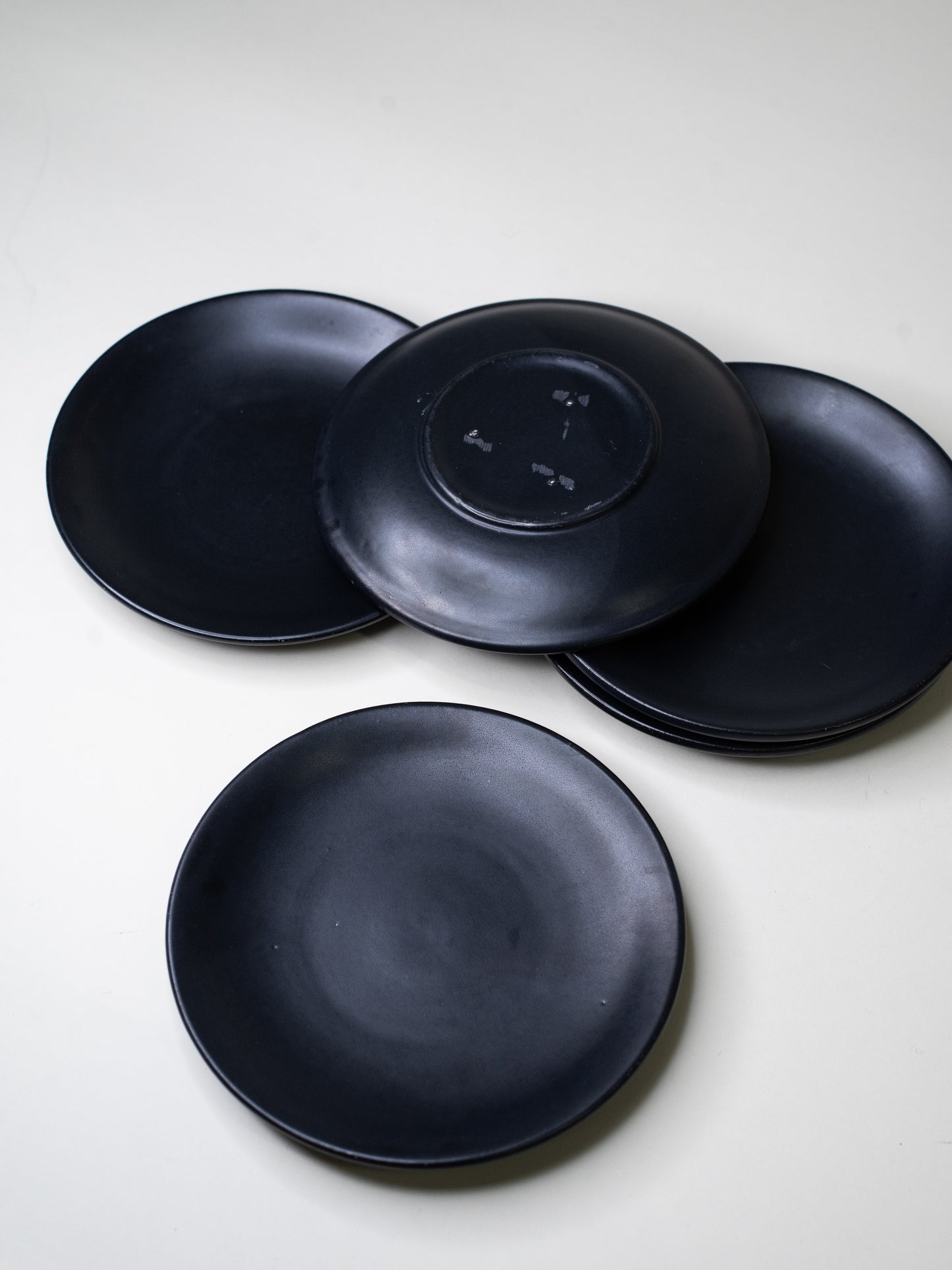 Black Vintage Side Plates by Kupittaan Savi - Finland, Mid-Century – Set of 5