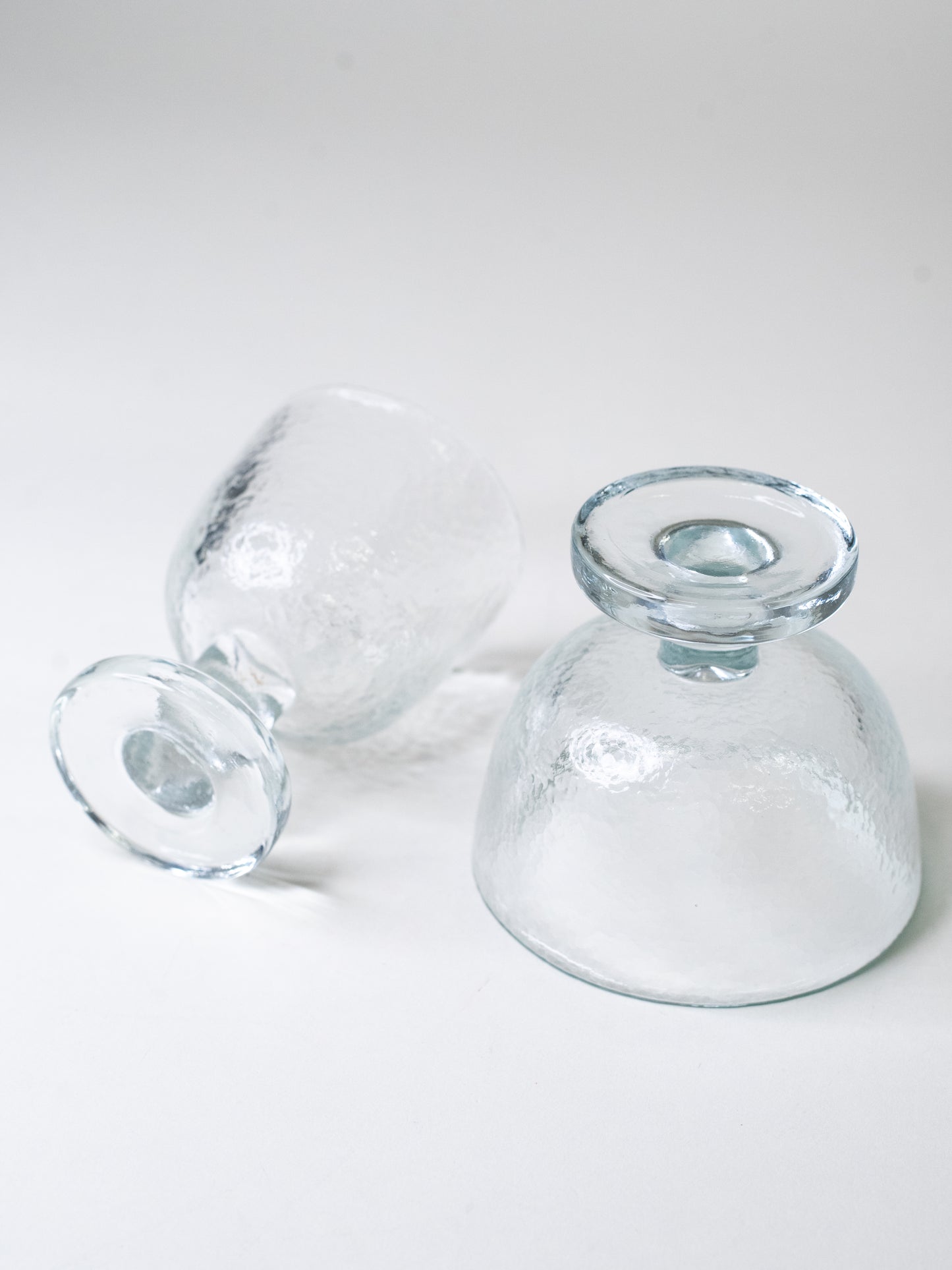 Vintage Serving Set in Hammered Glass - Pertti Santalahti for Humppila, 1970s