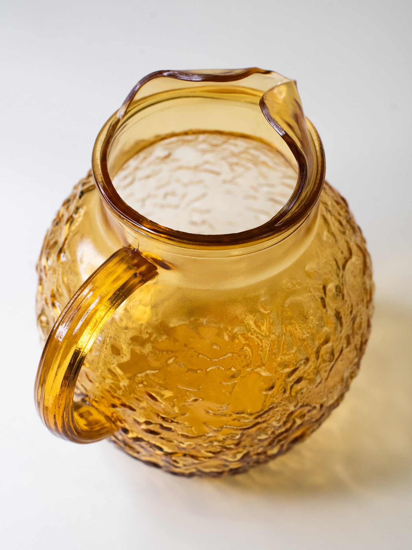 Amber Glass Pitcher - 'Lido Milano' by Anchor Hocking, 1960s USA