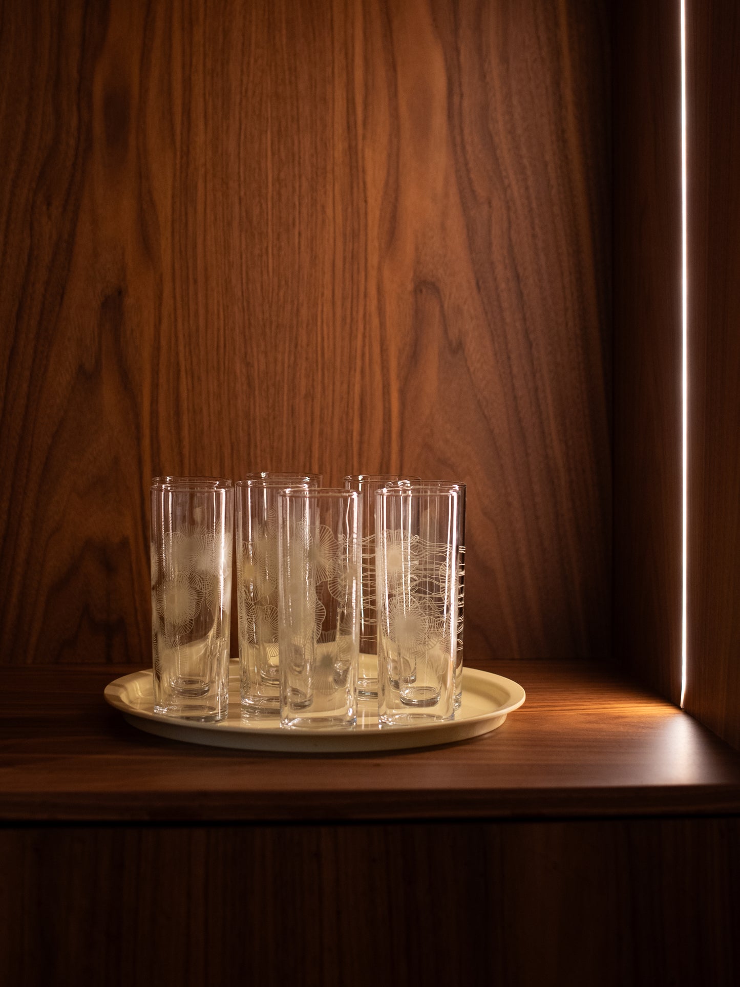 Vintage IKEA Atomic Sunburst Highball Glasses - Sweden, 1960s - Set of 8