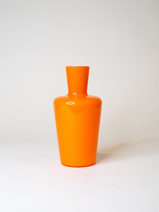 Bright Orange Cased Glass Vase – Sweden, 1960's