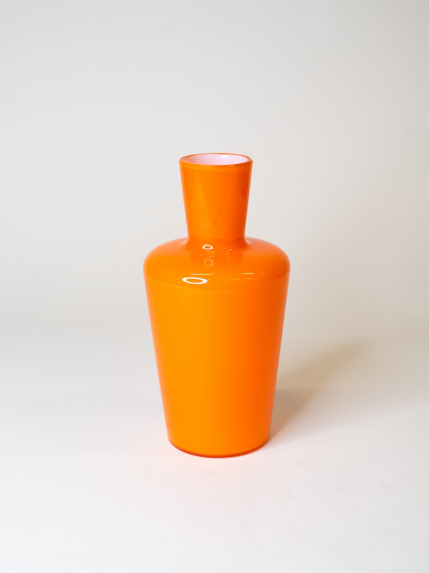 Bright Orange Cased Glass Vase – Sweden, 1960's