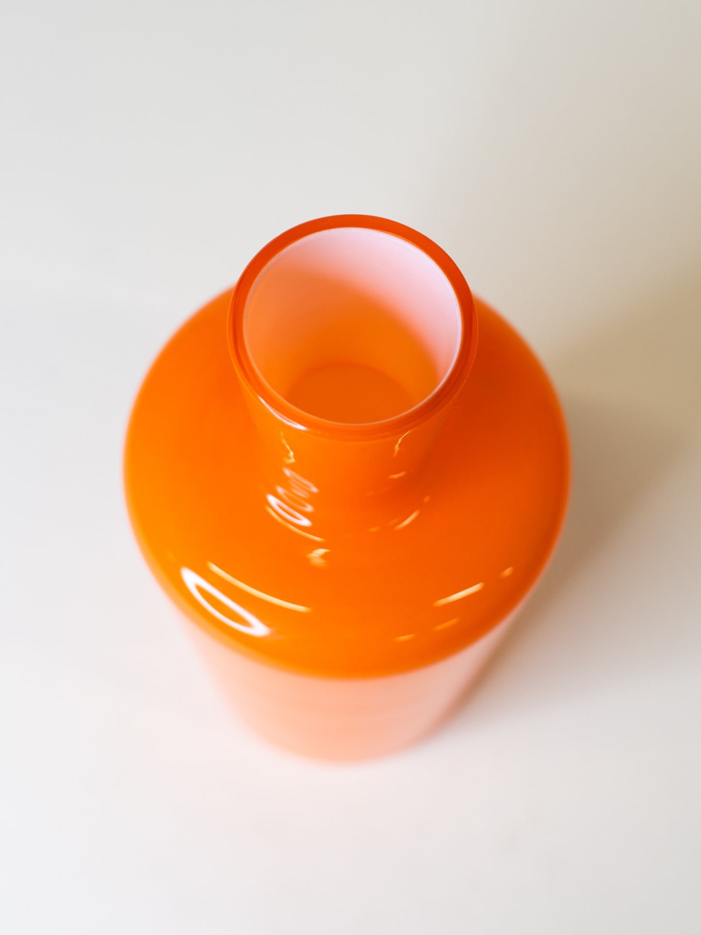 Bright Orange Cased Glass Vase – Sweden, 1960's