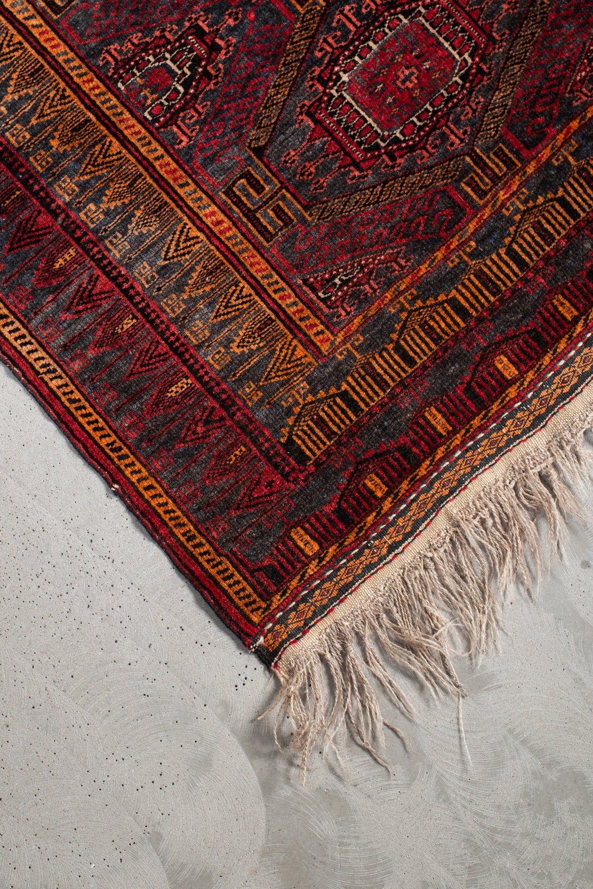 Vintage Hand-Knotted Rug – Mid-Century Afghanistan