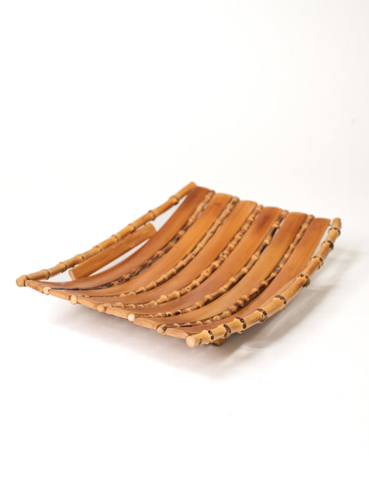 Vintage 1960's–70's Bamboo & Rattan Serving Tray