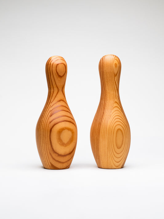 Scandinavian Vintage Wooden Skittles – Set of 2