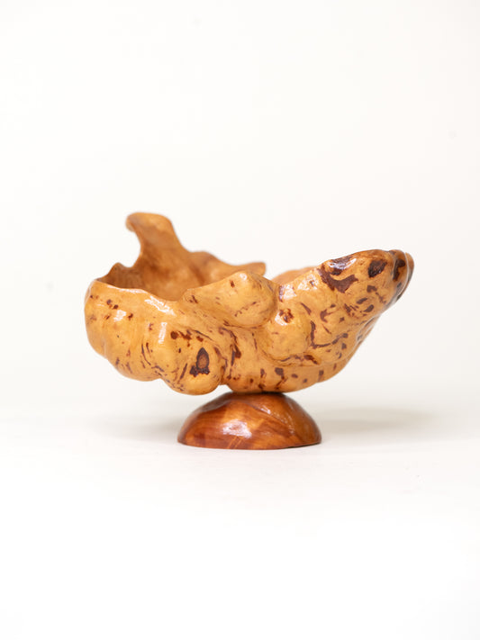 Small Mid-Century Burl Bowl – Finnish Folk Art