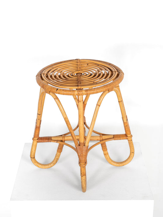 Vintage Rattan Stool - Finland, 1960s