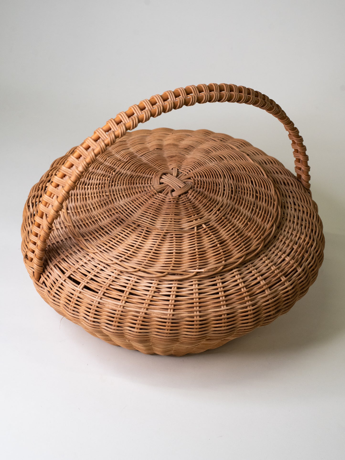 Large Woven Basket with Lid - Finland, Mid-Century