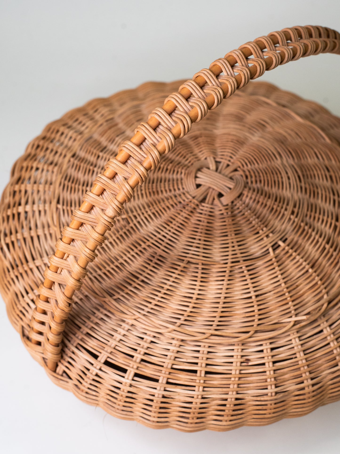 Large Woven Basket with Lid - Finland, Mid-Century