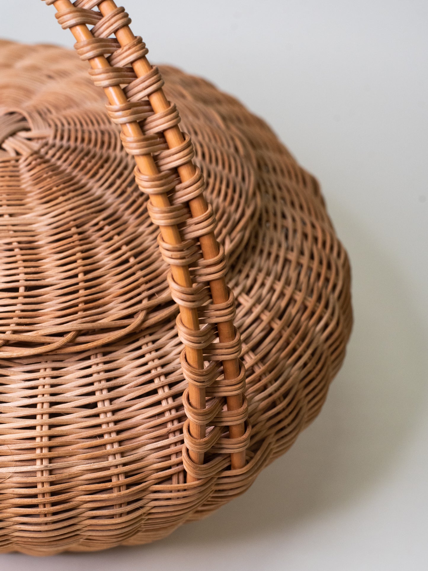 Large Woven Basket with Lid - Finland, Mid-Century
