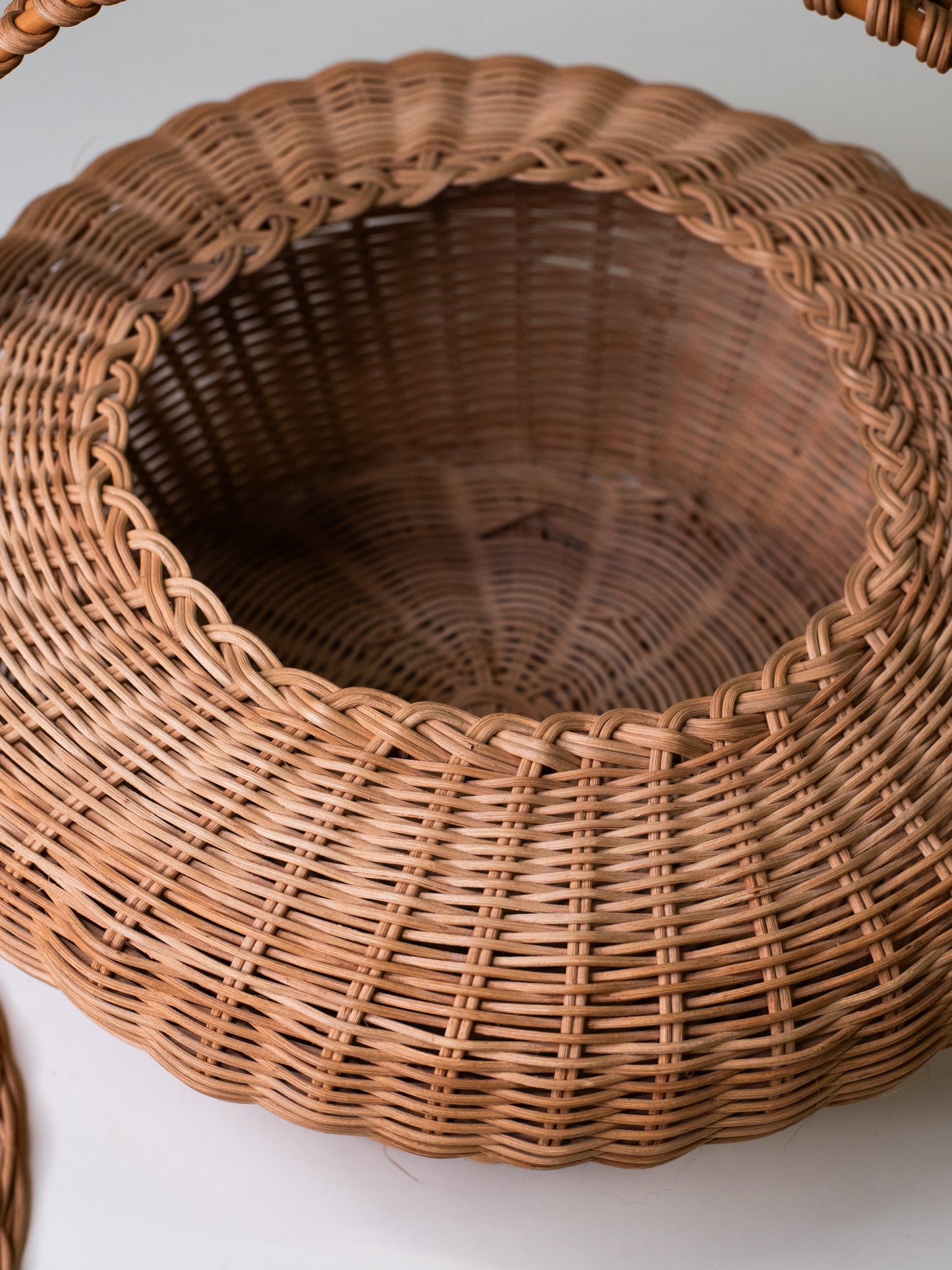 Large Woven Basket with Lid - Finland, Mid-Century