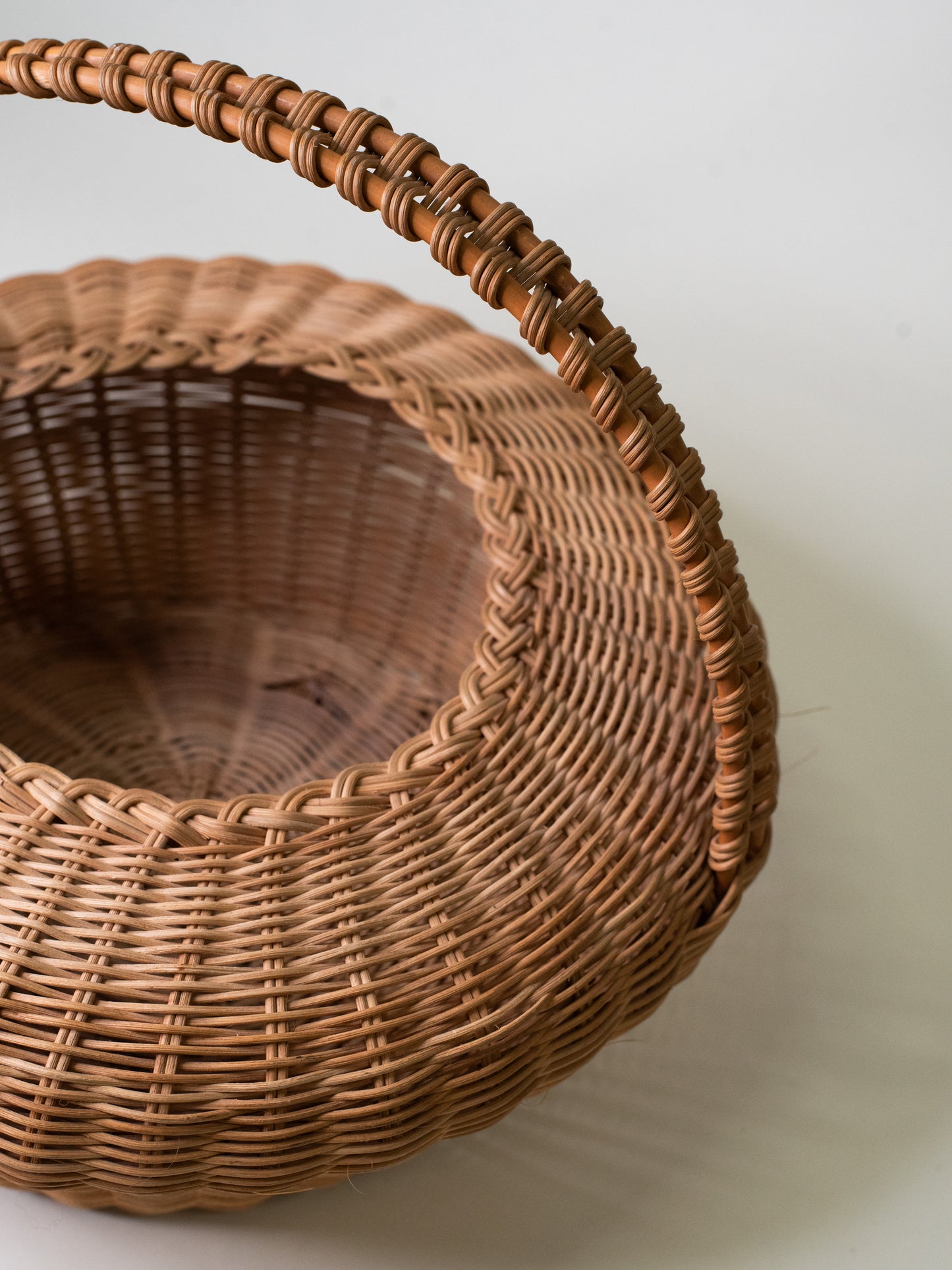 Large Woven Basket with Lid - Finland, Mid-Century