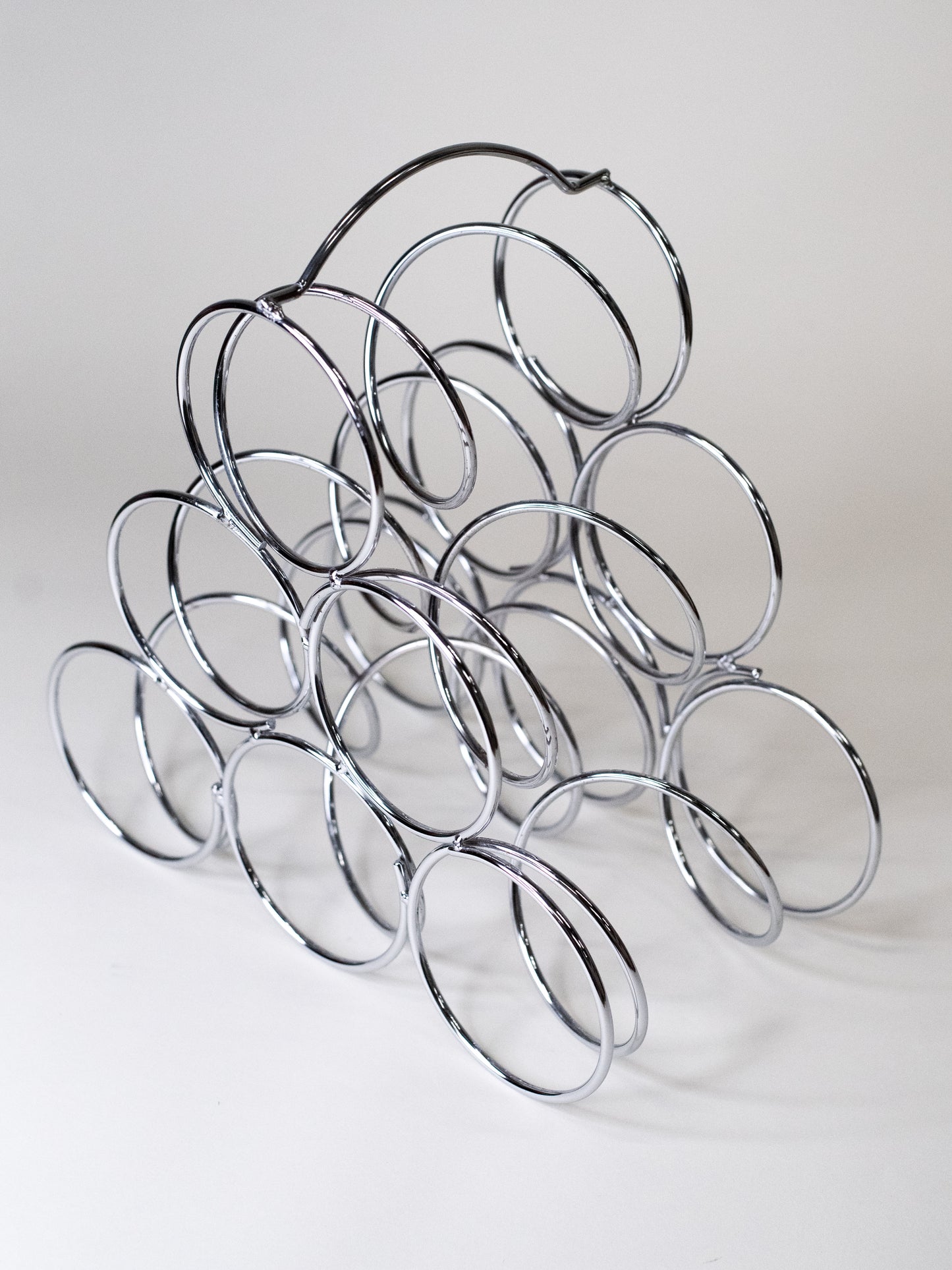 Vintage Chrome Wire Bottle Stand – Mid-Century Barware