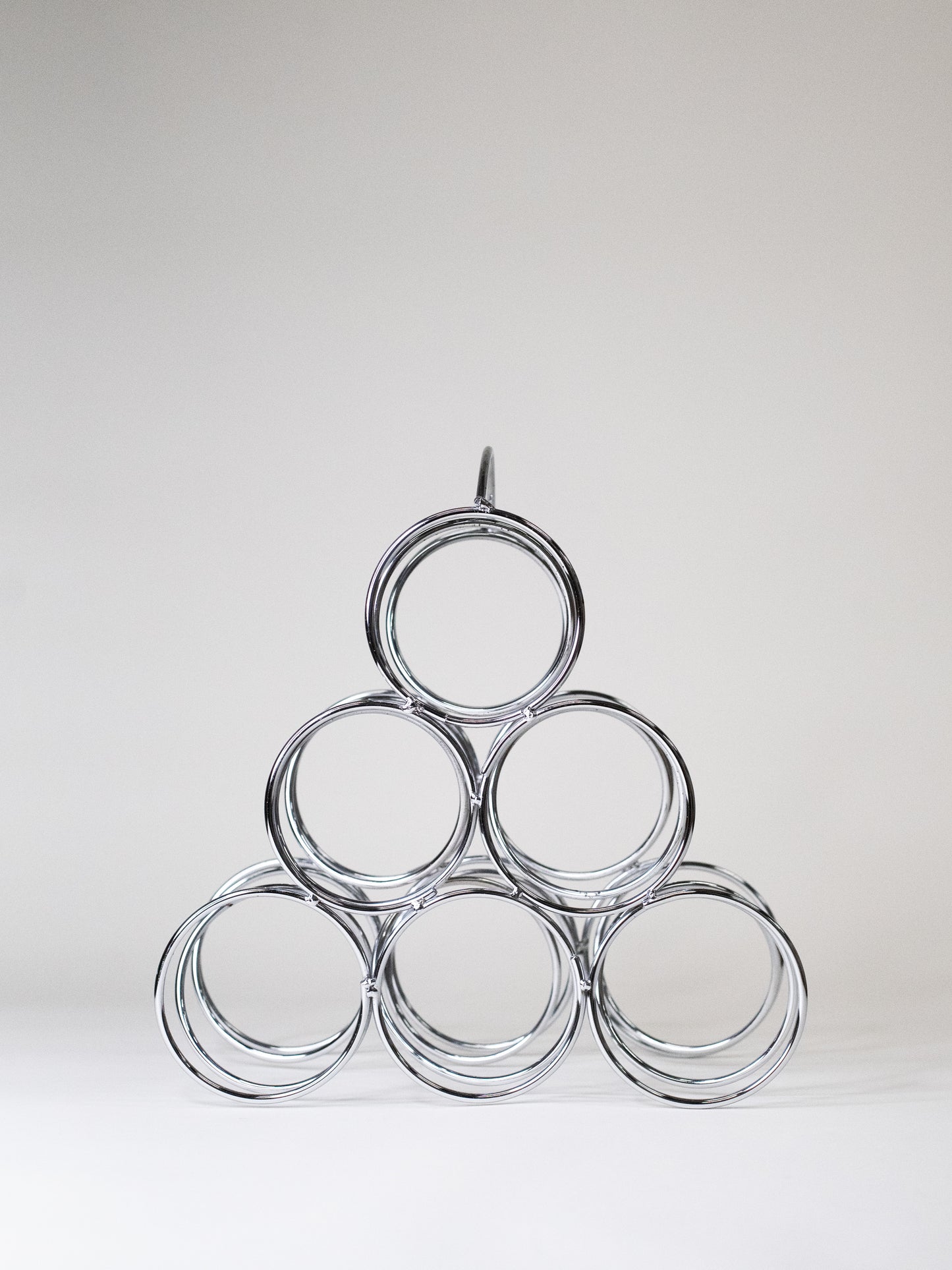 Vintage Chrome Wire Bottle Stand – Mid-Century Barware