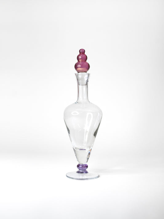 Rare Vintage Decanter with Purple Stopper – Europe, Mid-Century