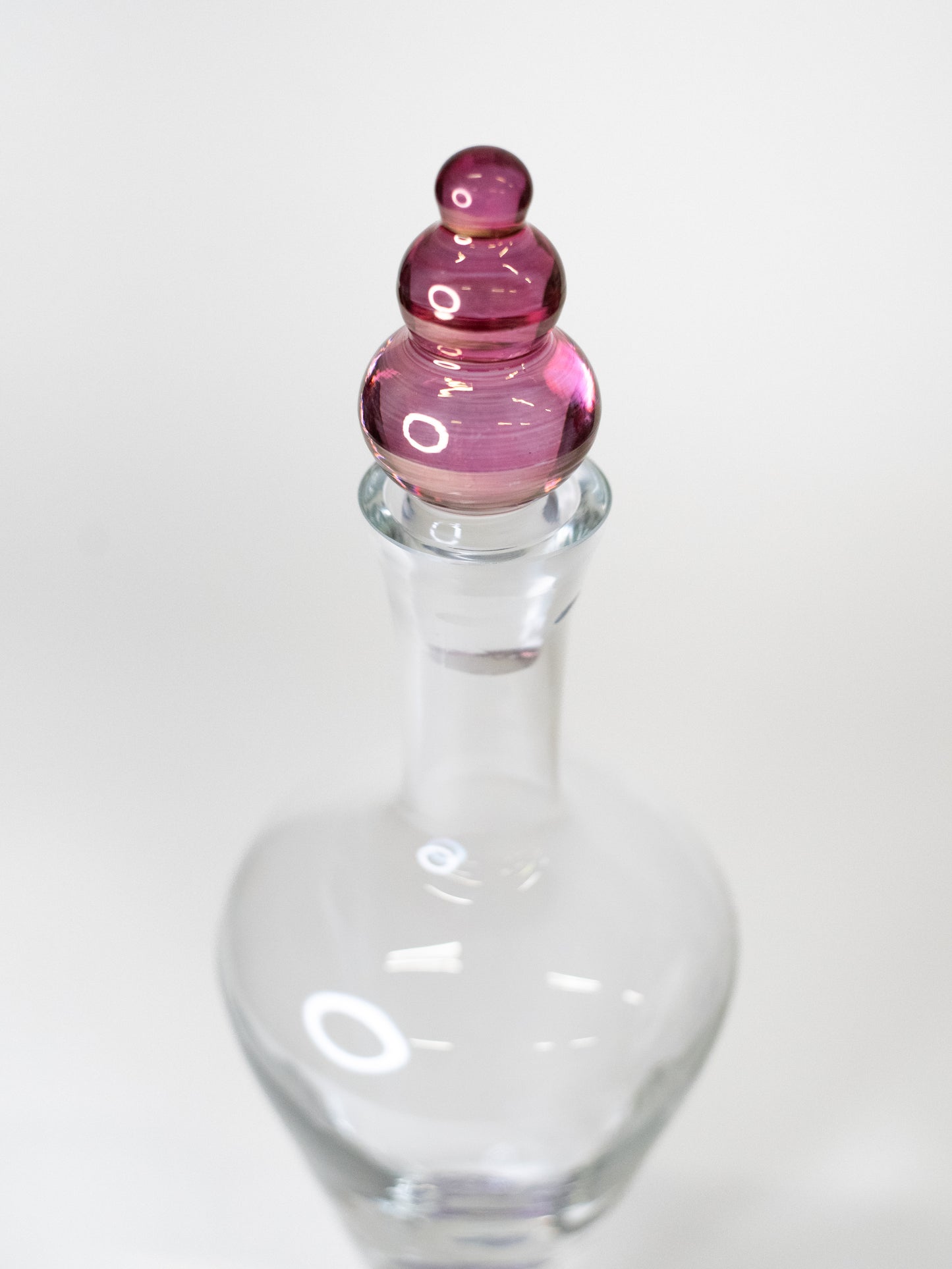 Rare Vintage Decanter with Purple Stopper – Europe, Mid-Century