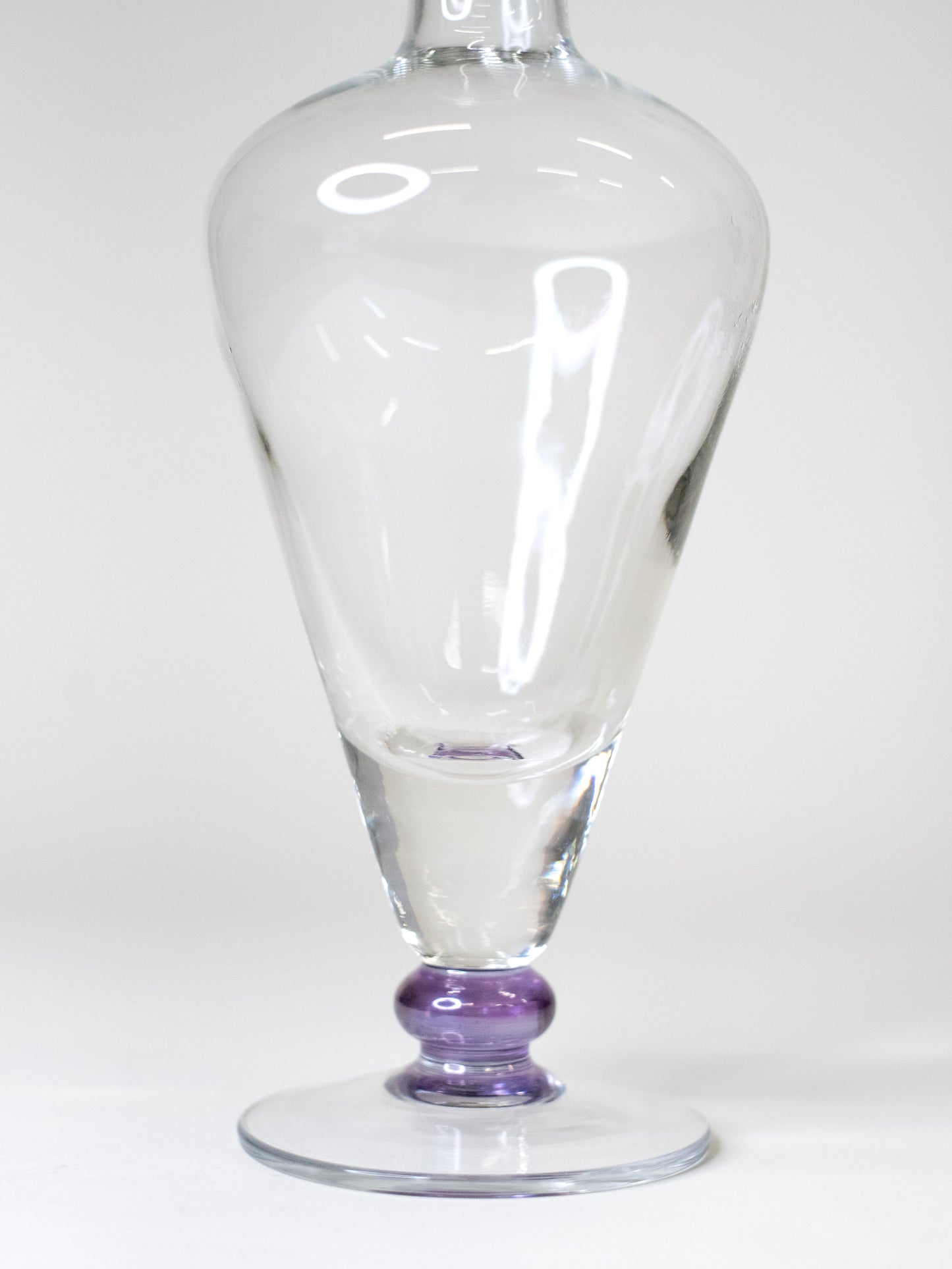Rare Vintage Decanter with Purple Stopper – Europe, Mid-Century