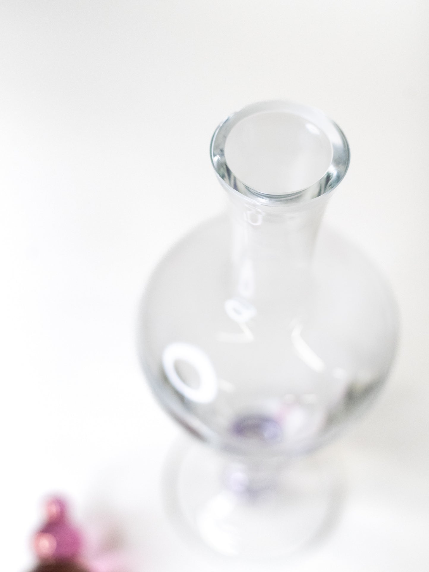 Rare Vintage Decanter with Purple Stopper – Europe, Mid-Century