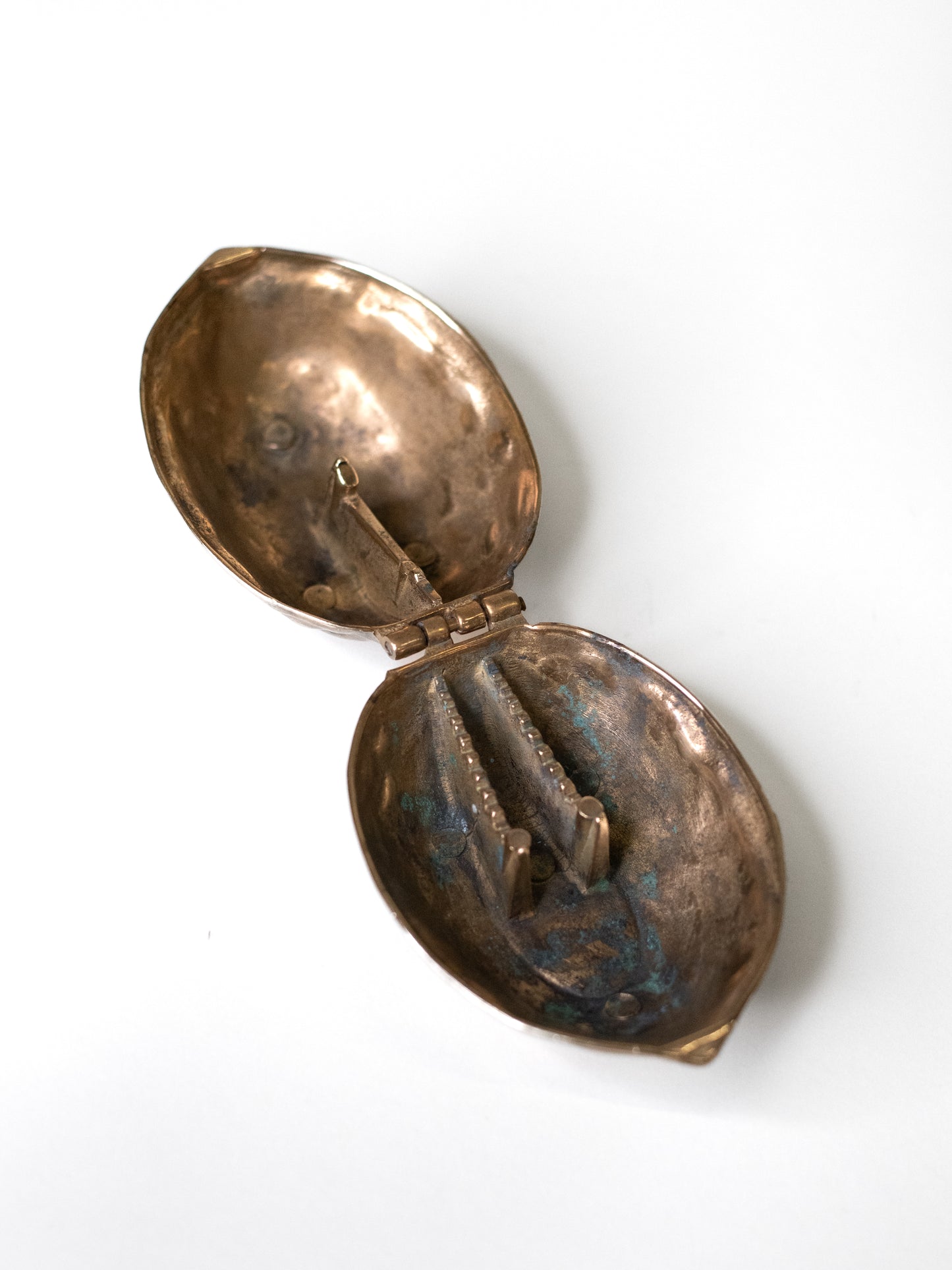 Vintage Brass Walnut Nutcracker – Mid-Century Barware