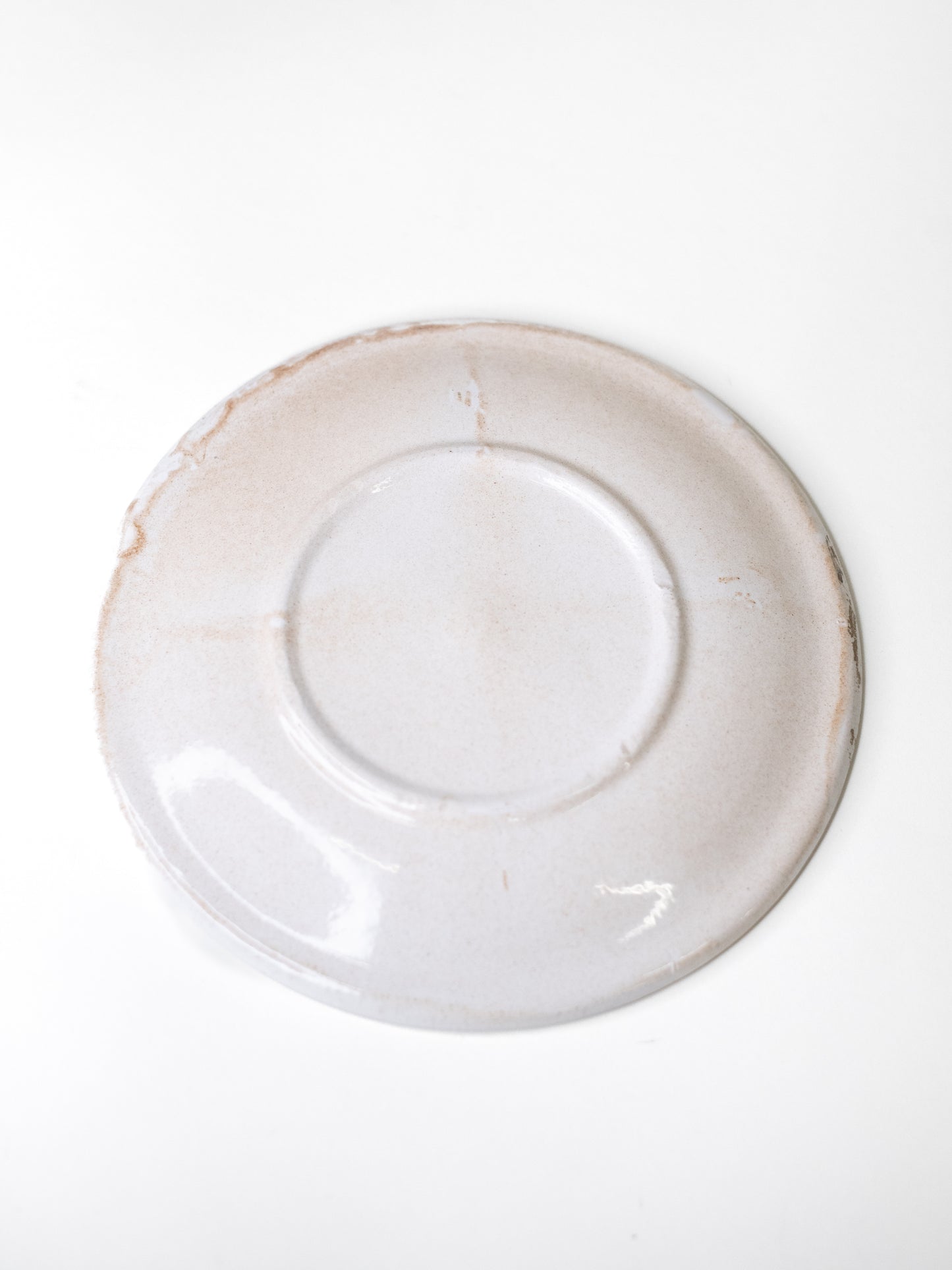 Vintage Oyster Plate – Cream Glazed Stoneware - France, 1950s