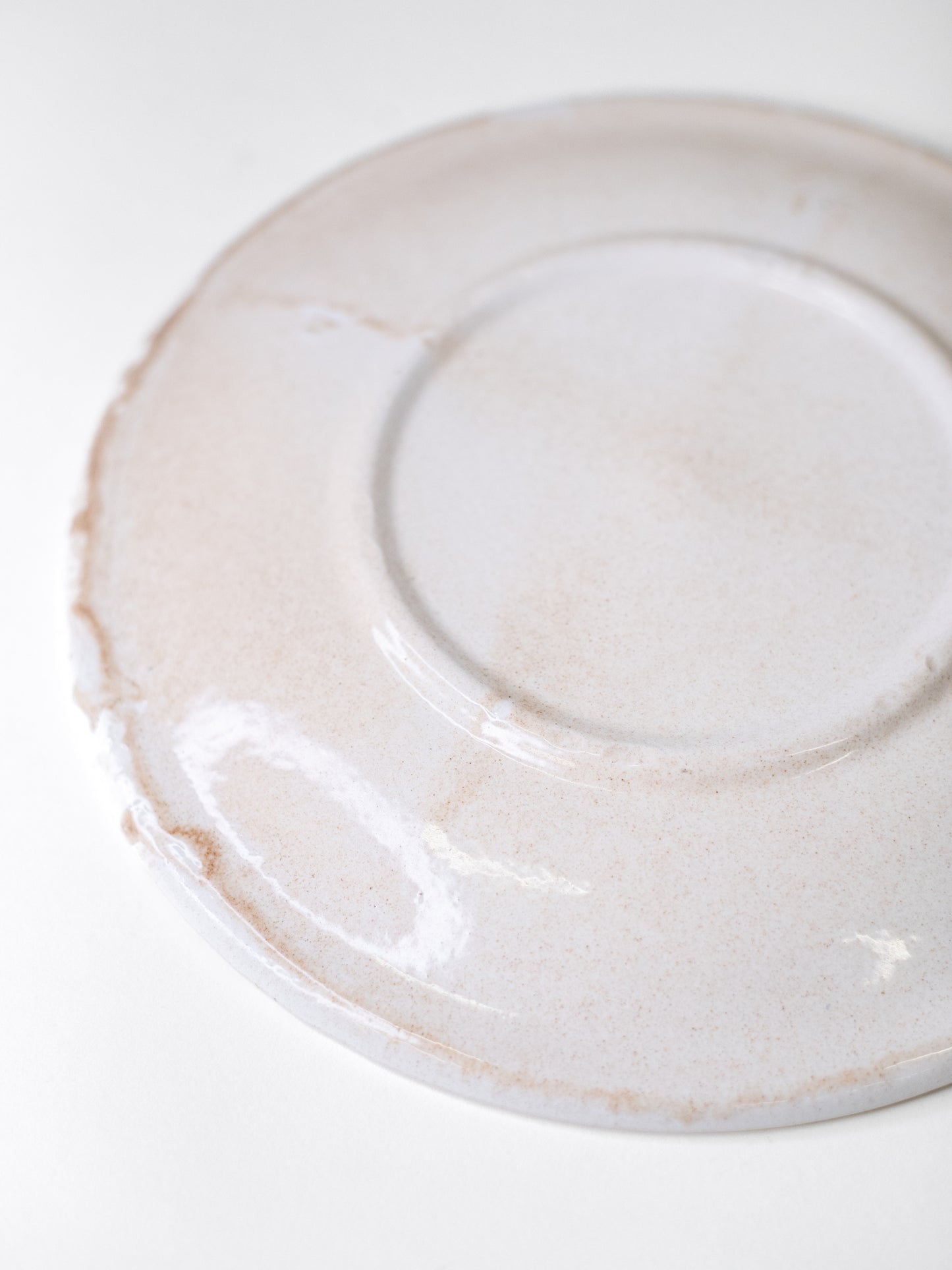 Vintage Oyster Plate – Cream Glazed Stoneware - France, 1950s