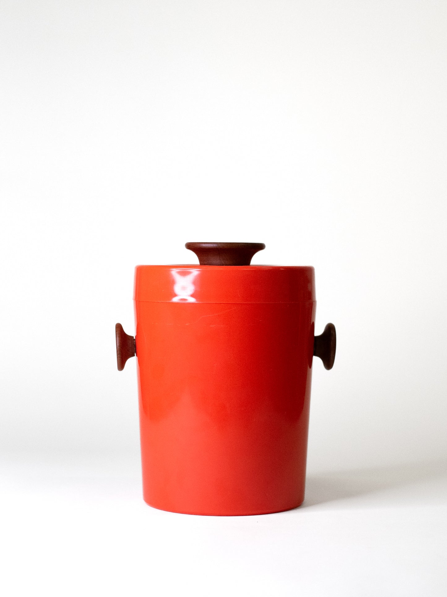 Danish Mid-Century Orange Ice Bucket by Luthje Wood - Denmark, 1960s