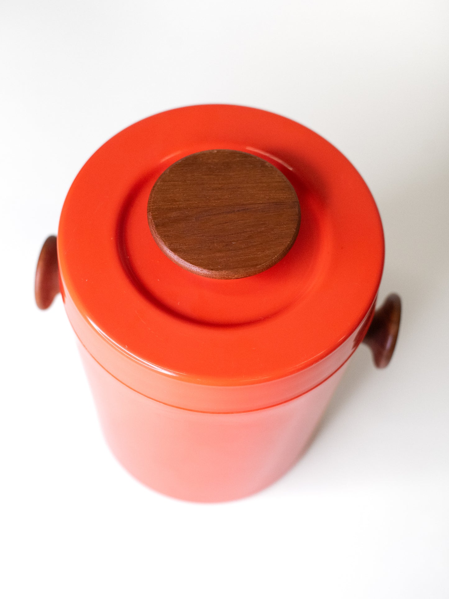 Danish Mid-Century Orange Ice Bucket by Luthje Wood - Denmark, 1960s