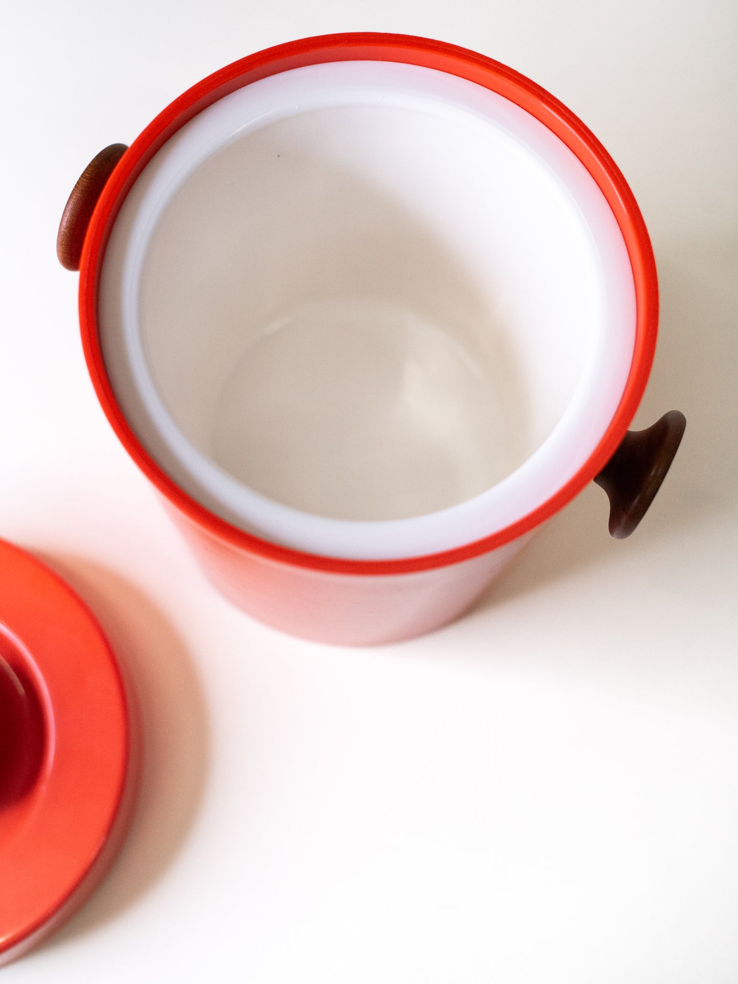 Danish Mid-Century Orange Ice Bucket by Luthje Wood - Denmark, 1960s