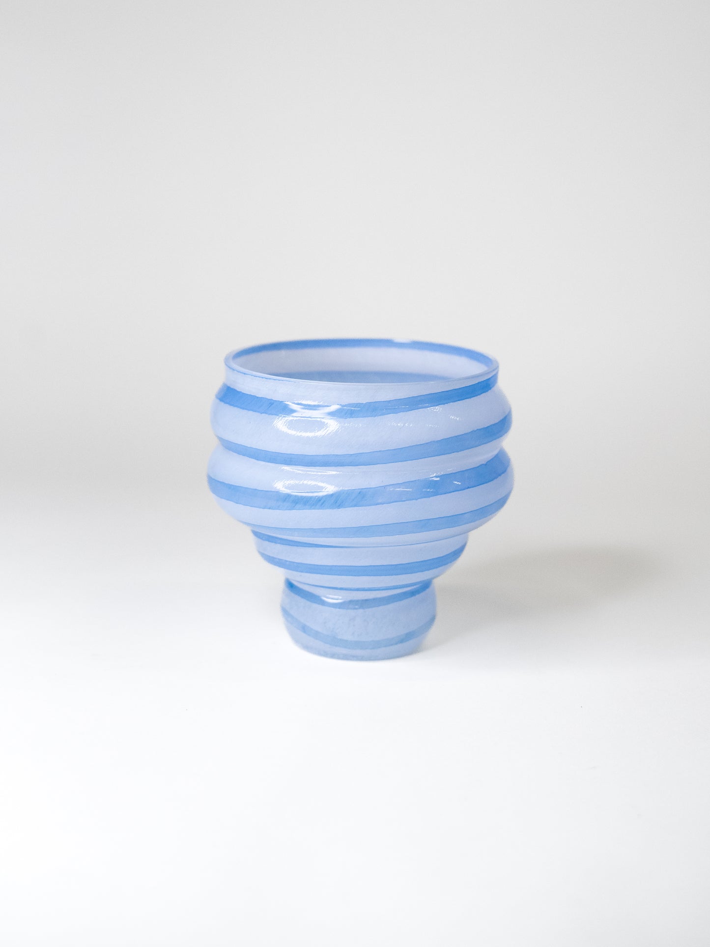 Handblown Blue Striped Glass Vase – Finland