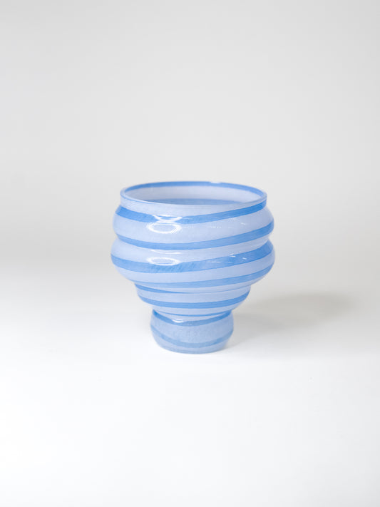 Handblown Blue Striped Glass Vase – Finland