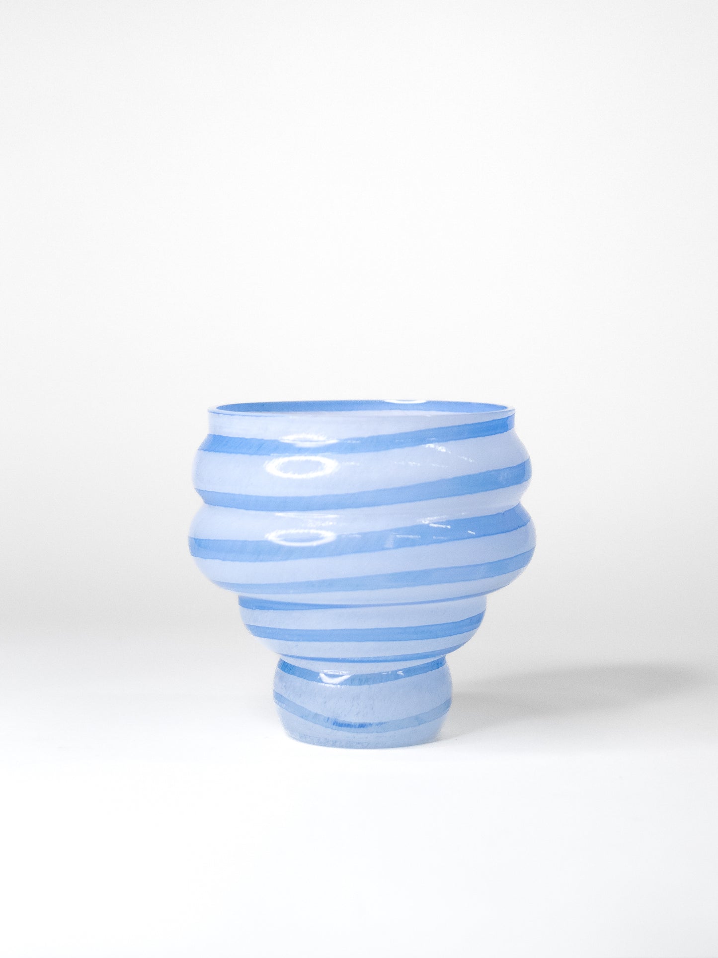 Handblown Blue Striped Glass Vase – Finland