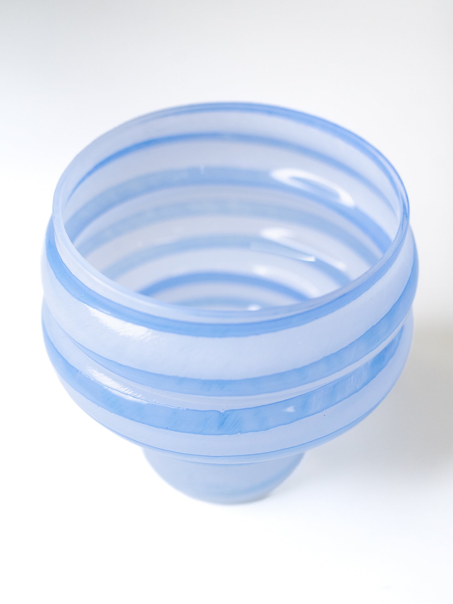 Handblown Blue Striped Glass Vase – Finland