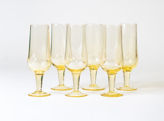 Vintage Murano Champagne Glasses - Italy 1960s - Set of Six