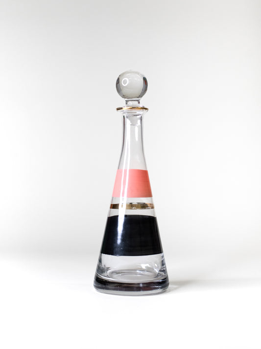 Mid-century European Glass Decanter with Stopper
