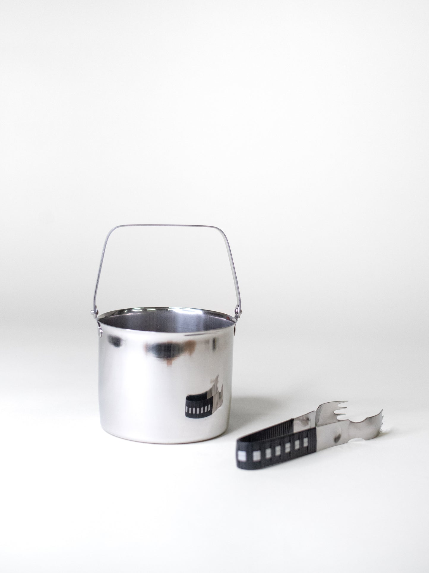 Vintage Stainless Steel Ice Bucket with Tongs - Finland, 1970s