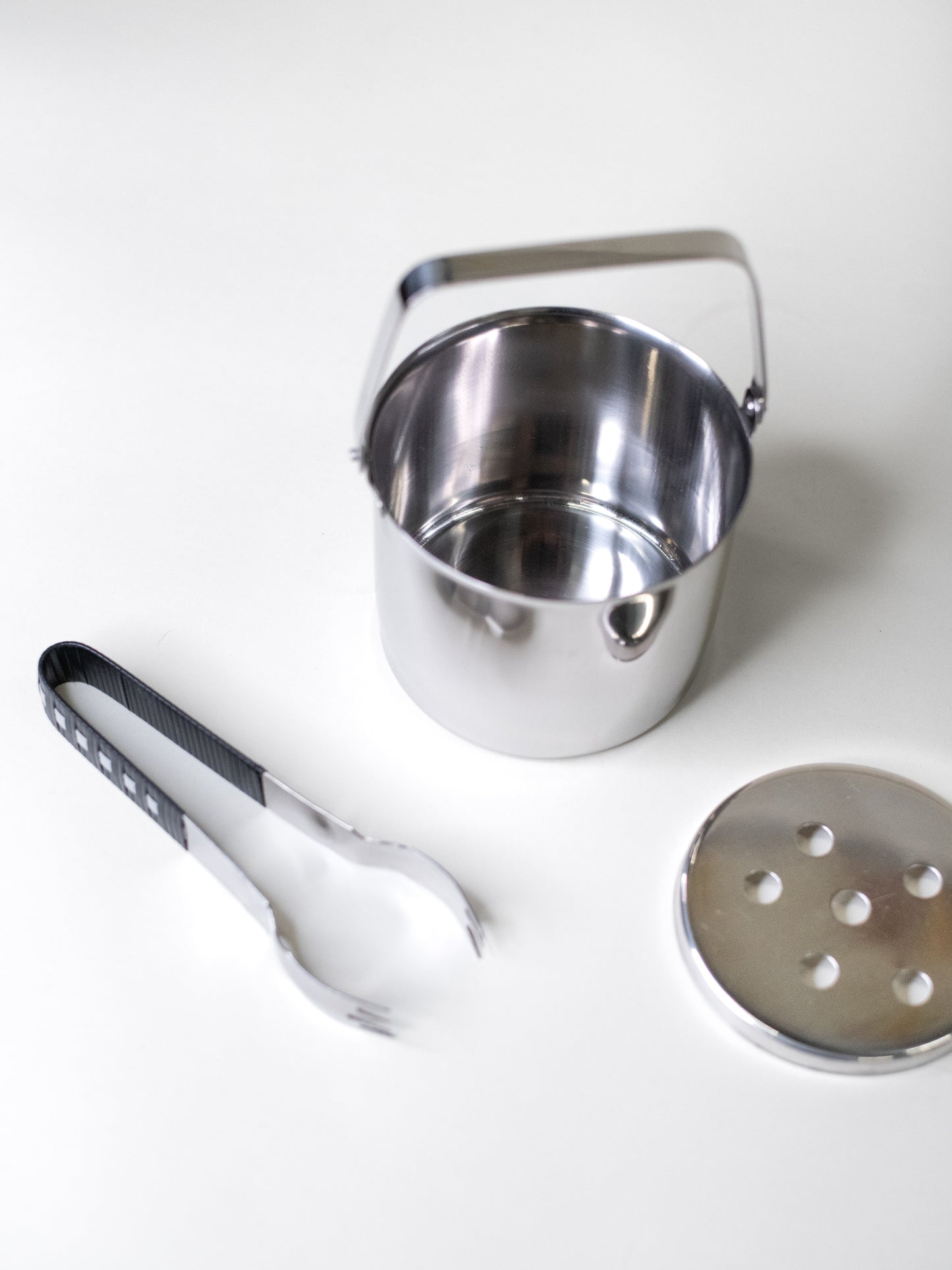 Vintage Stainless Steel Ice Bucket with Tongs - Finland, 1970s