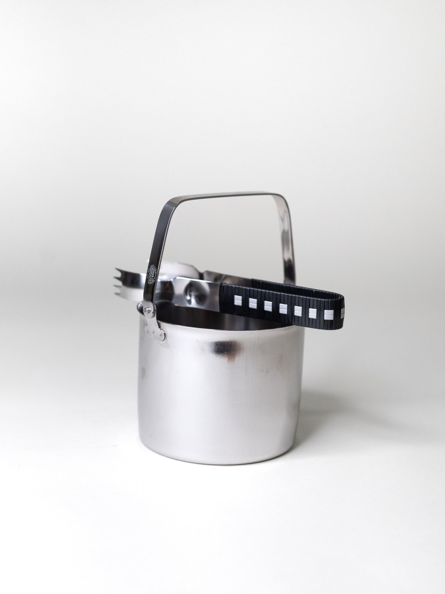 Vintage Stainless Steel Ice Bucket with Tongs - Finland, 1970s