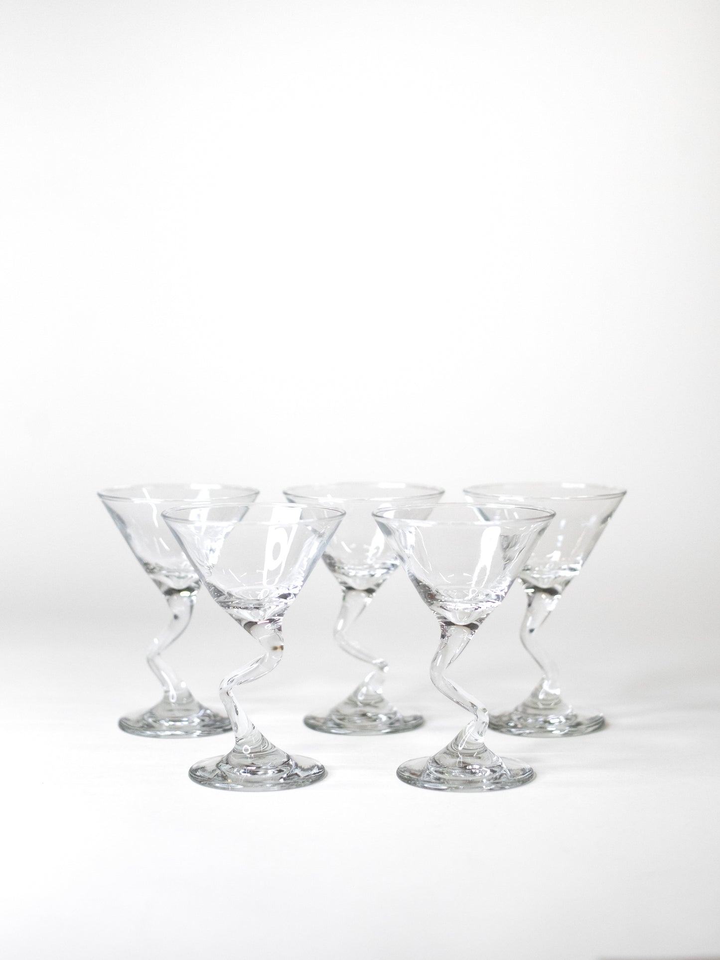 Postmodern Martini Glasses by Libbey - USA 1980s - Set of 5